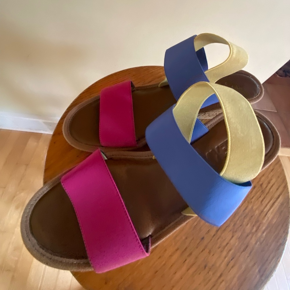 The FLEXX Overstep Ciciamino Colorblock Elastic Sandals — Colorful Size 8
